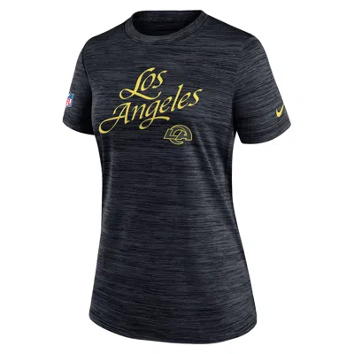 Nike Los Angeles Rams Rivalries Collection Sideline Velocity  Women's Dri-fit Nfl T-shirt In Black