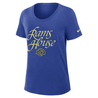 Nike Los Angeles Rams Rivalries Collection Slub  Women's Dri-fit Nfl T-shirt In Blue