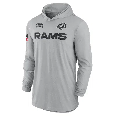 Nike Los Angeles Rams Salute To Service Edge Mascot Lockup Menâs  Men's Dri-fit Nfl Long-sleeve Hooded In Gray