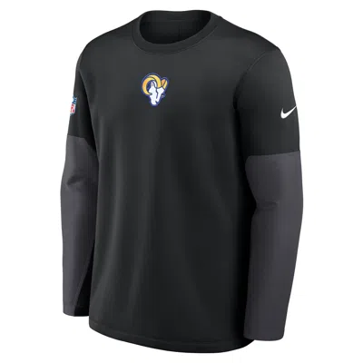 Nike Los Angeles Rams Scripted To Win Sideline Coach  Men's Therma-fit Nfl Long-sleeve T-shirt In Black