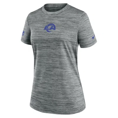 Nike Los Angeles Rams Sideline Team Issue Velocity  Women's Dri-fit Nfl T-shirt In Gray