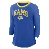 Nike Los Angeles Rams  Women's Nfl 3/4-sleeve T-shirt In Blue