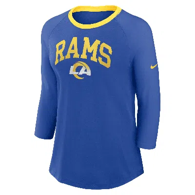 Nike Los Angeles Rams  Women's Nfl 3/4-sleeve T-shirt In Blue