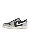 Nike Womens Black Grey White Air Jordan 1 Low Leather Low-top Trainers In Gray