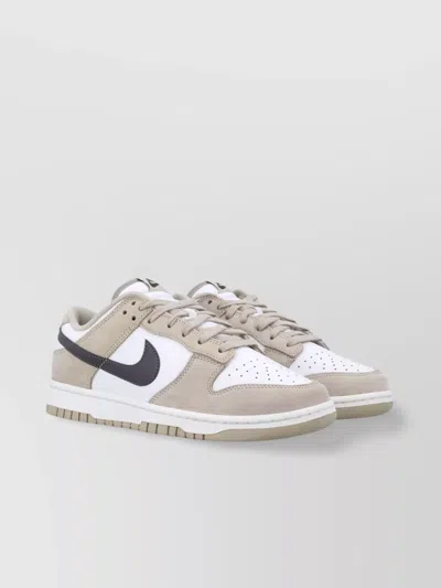 Nike Low Dunk Leather Sneakers With Perforated Upper In Multi