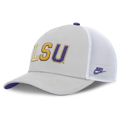 Nike Lsu Legacy Basketball Rise  Unisex College Trucker Adjustable Hat In Gray