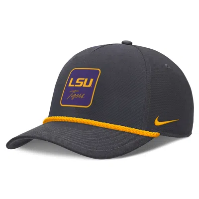 Nike Lsu Legacy Letter Rise  Unisex Dri-fit College A-frame Adjustable Hat In Gray