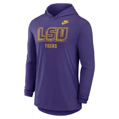 Nike Lsu Legacy  Men's Dri-fit College Long-sleeve Hooded T-shirt In Blue