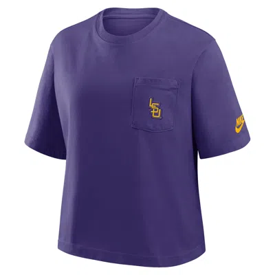 Nike Lsu Legacy Pocket Boxy  Women's College T-shirt In Purple