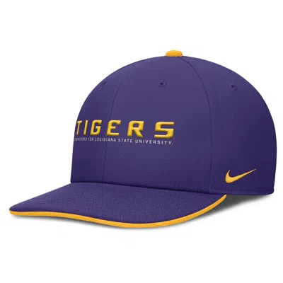 Nike Lsu On-field Club  Men's Dri-fit College Adjustable Hat In Purple