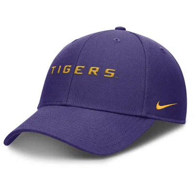 Nike Lsu On-field Rise Gameday  Men's Dri-fit College Trucker Adjustable Hat In Purple