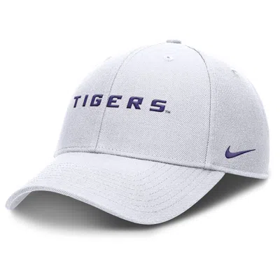 Nike White Lsu Tigers 2025 On-field Rise Performance Adjustable Hat