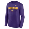 Nike Purple Lsu Tigers Primetime Campus 2-hit Legend Dri-fit Long Sleeve T-shirt In Purple