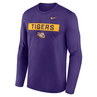 Nike Purple Lsu Tigers Primetime Campus 2-hit Legend Dri-fit Long Sleeve T-shirt