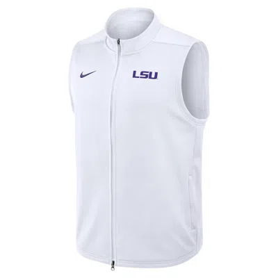 Nike Lsu Primetime Victory  Men's Therma-fit College Full-zip Vest In White