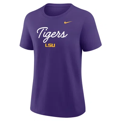 Nike Lsu Script Mantra Logo  Women's College T-shirt In Purple