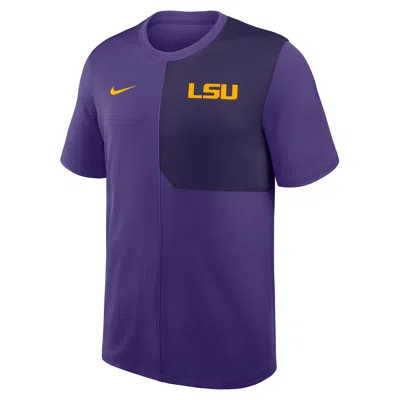 Nike Lsu Sideline Coach  Men's Dri-fit College Top In Purple