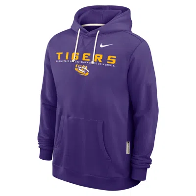 Nike Lsu Sideline  Men's Dri-fit College Pullover Hoodie In Purple