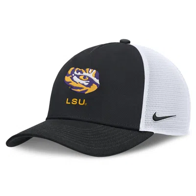 Nike Lsu Sideline Rise Gameday  Unisex College Trucker Adjustable Hat In Black