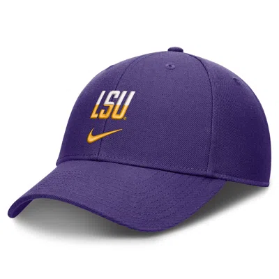 Nike Lsu Sideline Rise Gameday  Unisex Dri-fit College Trucker Adjustable Hat In Purple