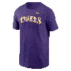 Nike Lsu Tigers Baseball Wordmark  Men's College T-shirt In Purple