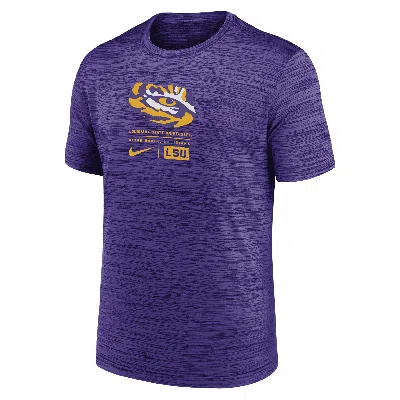 Nike Lsu Tigers Campus Center Block Velocity  Men's Dri-fit College T-shirt In Purple