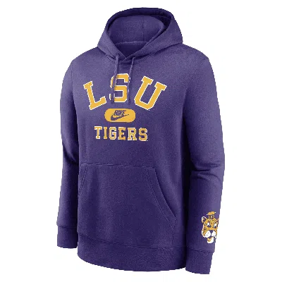Nike Lsu Tigers Legacy Club Foundational  Men's College Pullover Hoodie In Purple