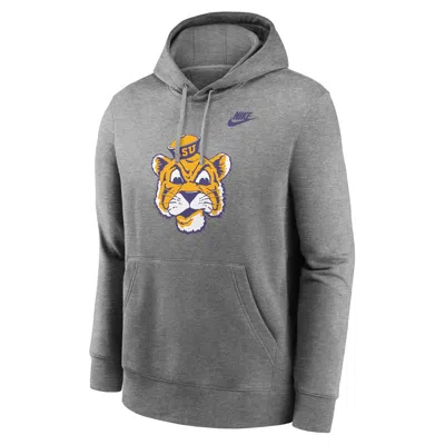 Nike Lsu Tigers Legacy Club Primary Logo  Men's College Pullover Hoodie In Grey