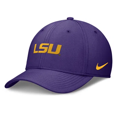 Nike Lsu Tigers On-field Swoosh  Men's Dri-fit College Hat In Purple