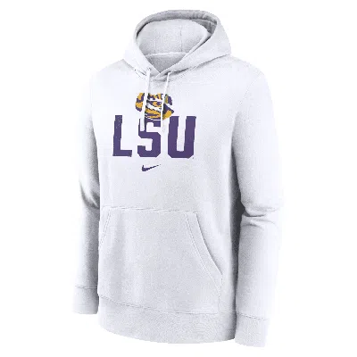 Nike Lsu Tigers Primetime Club Campus  Men's College Pullover Hoodie In White