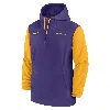 Nike Lsu Tigers Sideline Pre-game Player  Men's College 1/2-zip Hooded Jacket In Purple