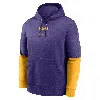 Nike Lsu Tigers Sideline Team Issue Club  Men's College Pullover Hoodie In Purple