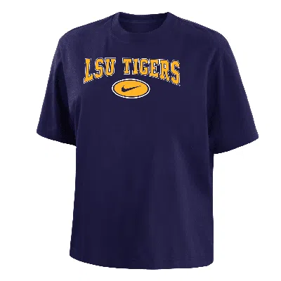 Nike Lsu  Women's College Boxy T-shirt In Purple