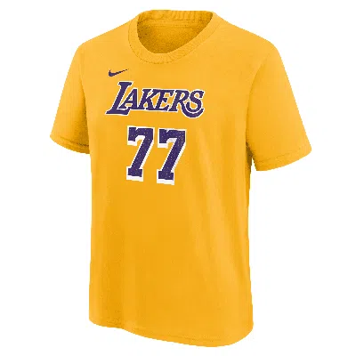 Nike Luka Donäiä Los Angeles Lakers Big Kids'  Nba T-shirt In Yellow
