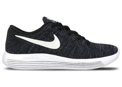Pre-owned Nike Lunarepic Flyknit Low (women's) Sneakers In Black/dark Purple Dust/white