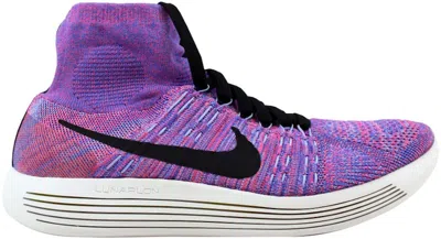 Pre-owned Nike Lunarepic Flyknit (women's) Sneakers In Hot Punch/black/aluminum In Multi
