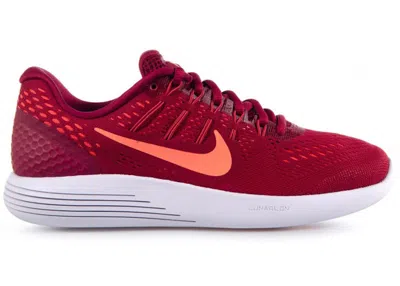 Pre-owned Nike Lunarglide 8 (women's) Sneakers In Noble Red/bright Crimson/bright Mango