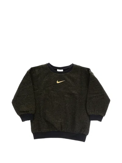 Nike Kids' Lurex Logo-print Sweater In Black
