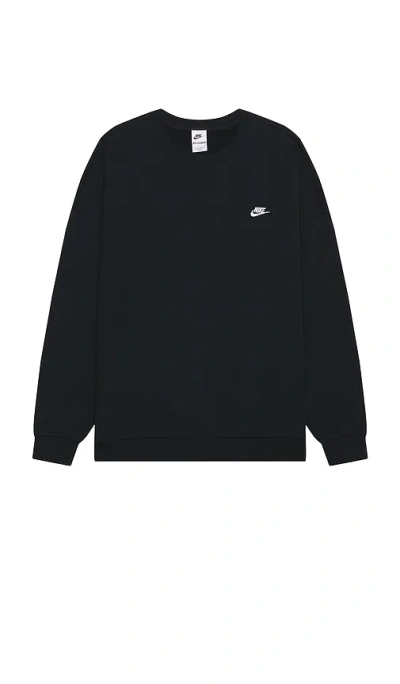Nike M Nk Club Ft Oversized Crew In Black & White