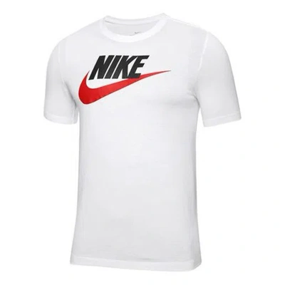 Nike M Nsw Tee Icon Futura Casual Sports Alphabet Printing Round Neck Short Sleeve White