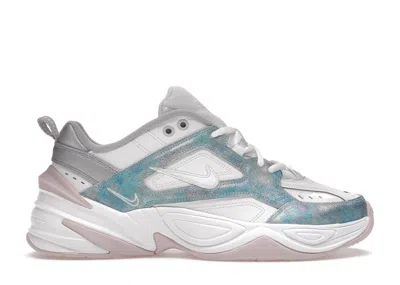 Pre-owned Nike M2k Tekno White Blue (women's) Sneakers In Summit White/barely Rose/metallic Silver