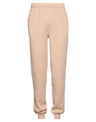 NIKE NIKE MAN PANTS BEIGE SIZE S COTTON, POLYESTER