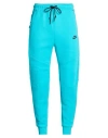 Nike Man Pants Turquoise Size L Cotton, Polyester In Blue