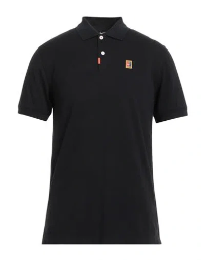 Nike Man Polo Shirt Black Size M Cotton, Polyester