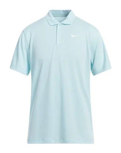 Nike Man Polo Shirt Sky Blue Size Xl Polyester