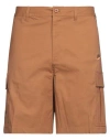 Nike Man Shorts & Bermuda Shorts Brown Size 34 Cotton, Elastane