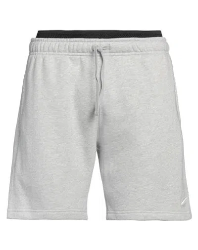 Nike Man Shorts & Bermuda Shorts Light Grey Size L Cotton, Polyester, Nylon, Elastane