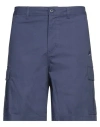 Nike Man Shorts & Bermuda Shorts Navy Size 34 Cotton, Elastane In Navy