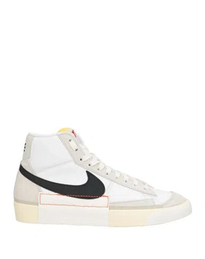 NIKE NIKE MAN SNEAKERS WHITE SIZE 10 LEATHER, TEXTILE FIBERS