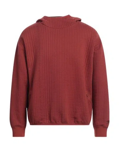 Nike Man Sweatshirt Brick Red Size L Polyester, Cotton, Elastane